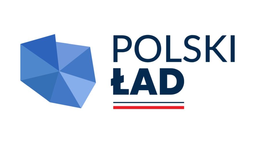 logo polsjki ład z zarysem granic Polski