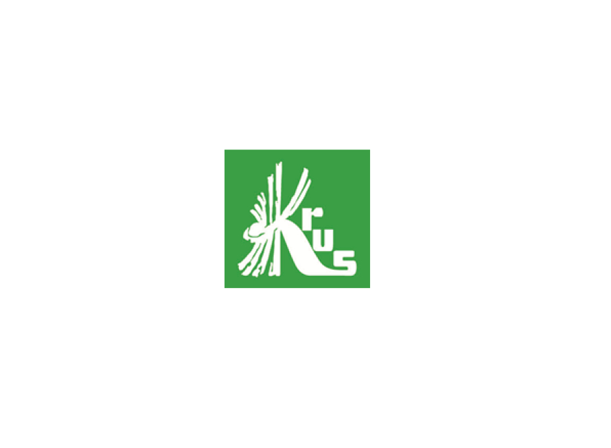 Na obrazku widnieje logo w okrągłym zielonym kwadracie. Zawiera się stylizowany biały napis oraz abstrakcyjny wzór.